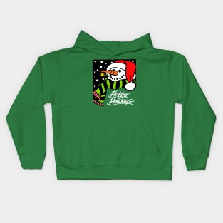 Happy Holidays Snowman Kids Hoodie